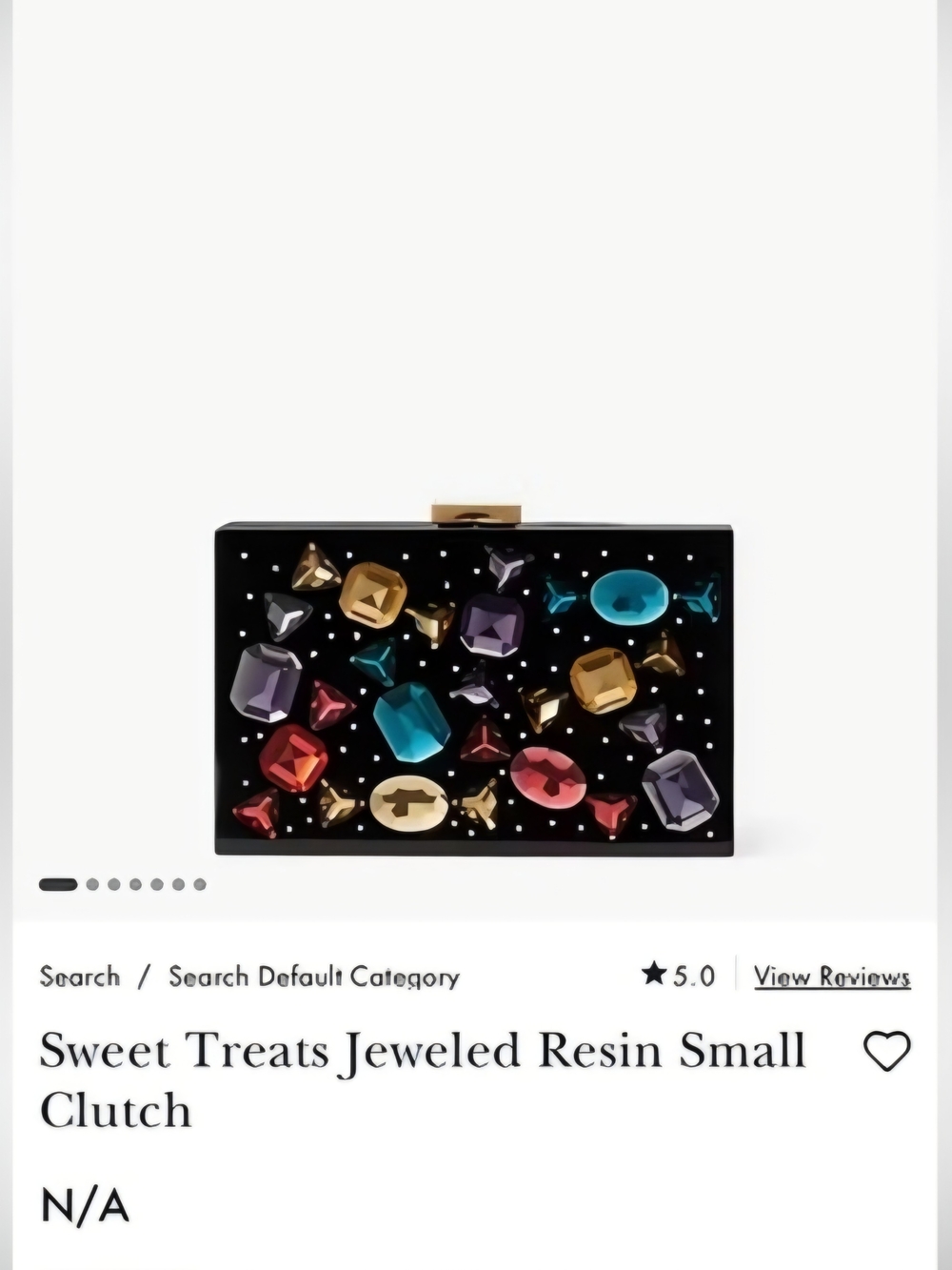KATE SPADE Sweet Treats Jeweled Black Resin Small Clutch with Multicolor Gems